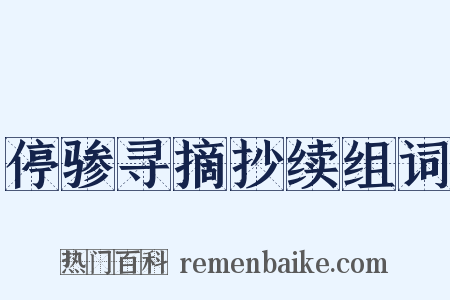 停骖寻摘抄续组词是什么意思的图片